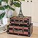 Vintage Wooden Treasure Chest Suitcases - Set of 2: Decorative Storage Trunks with Hinged Lids, Memory Boxes for Keepsakes, Pirate Chest, Wooden Trunk, Vintage Suitcase Décor (Crawford)