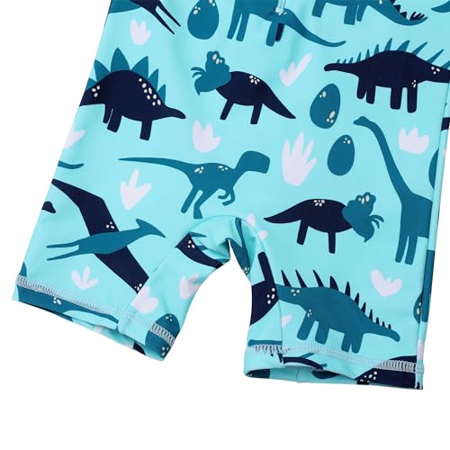 Image of HUAANIUE Toddler Boy Swimsuit Rashguard One-Piece Swimwear 0-6 Years | UPF 50+ sun protection, front zipper with chin guard, 4-way stretch quick-dry fabric, flatlock seams anti-chafing