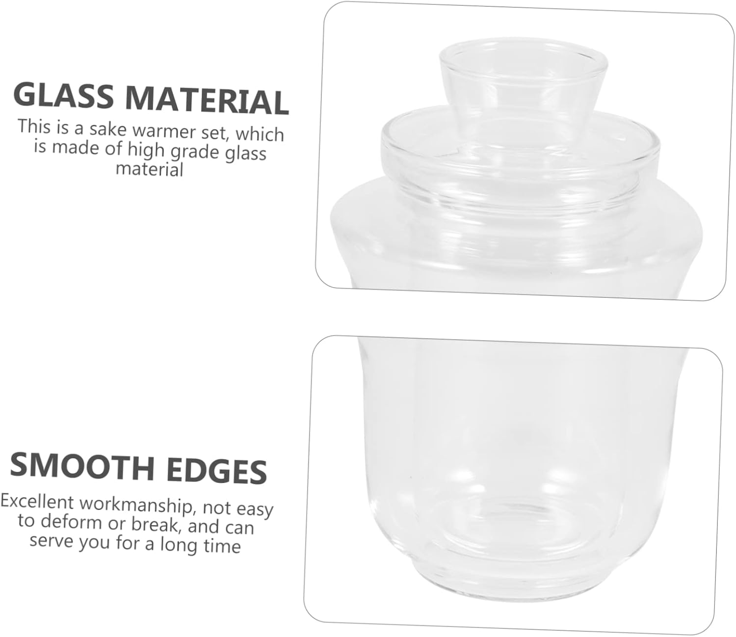 Cabilock 1set Glass Sake Warmer - Tea Warmer for Home Use Design for Wine and Tea for Housewarming and Parties
