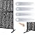 72" H×36" W Metal Privacy Screen - Glitzhome Outdoor Indoor Privacy Screens and Panels with Stand, Metal Fence Panels for Indoor Balcony Garden Backyard, Black- Bamboo Pattern