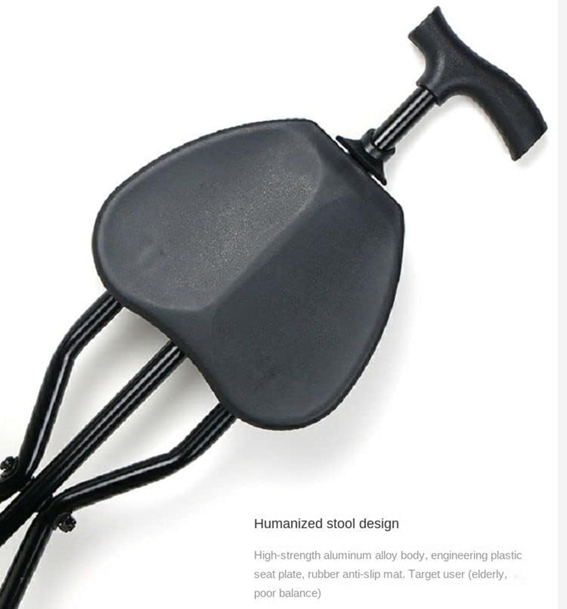 Combo De Silla De Bastón Bastón con Silla para Caminar, Taburete Silla Bastón Plegable Bastón Trípode para Caminar Bastón Ortopédico Mango Ergonómico para Ancianos Y Discapacitados