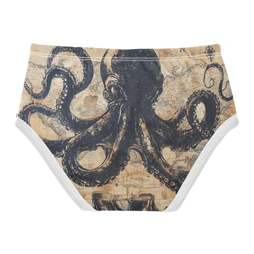 Vintage Octopus Map Toddler Girls's Underwear 2T 202c02282