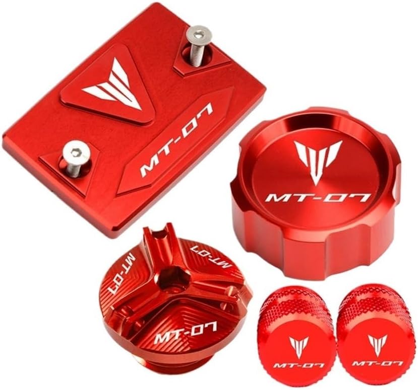 Fluid Reservoir Cap For MT-07 MT07 MT 07 FZ07 2015-2021 2022 2023 2024 Front Rear Brake Fluid Reservoir Cover Oil Filler Cap Tire Valve Cap