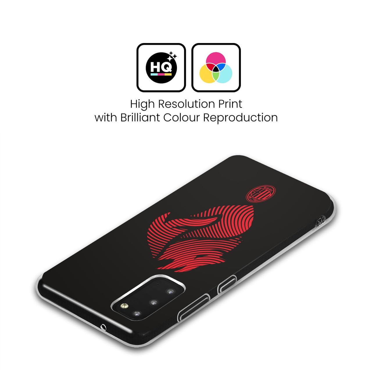 Head Case Designs Licenza Ufficiale AC Milan Logo Grafica Custodia in Gel [Protezione di Grado Militare] Compatibile con Samsung Galaxy A55 5G