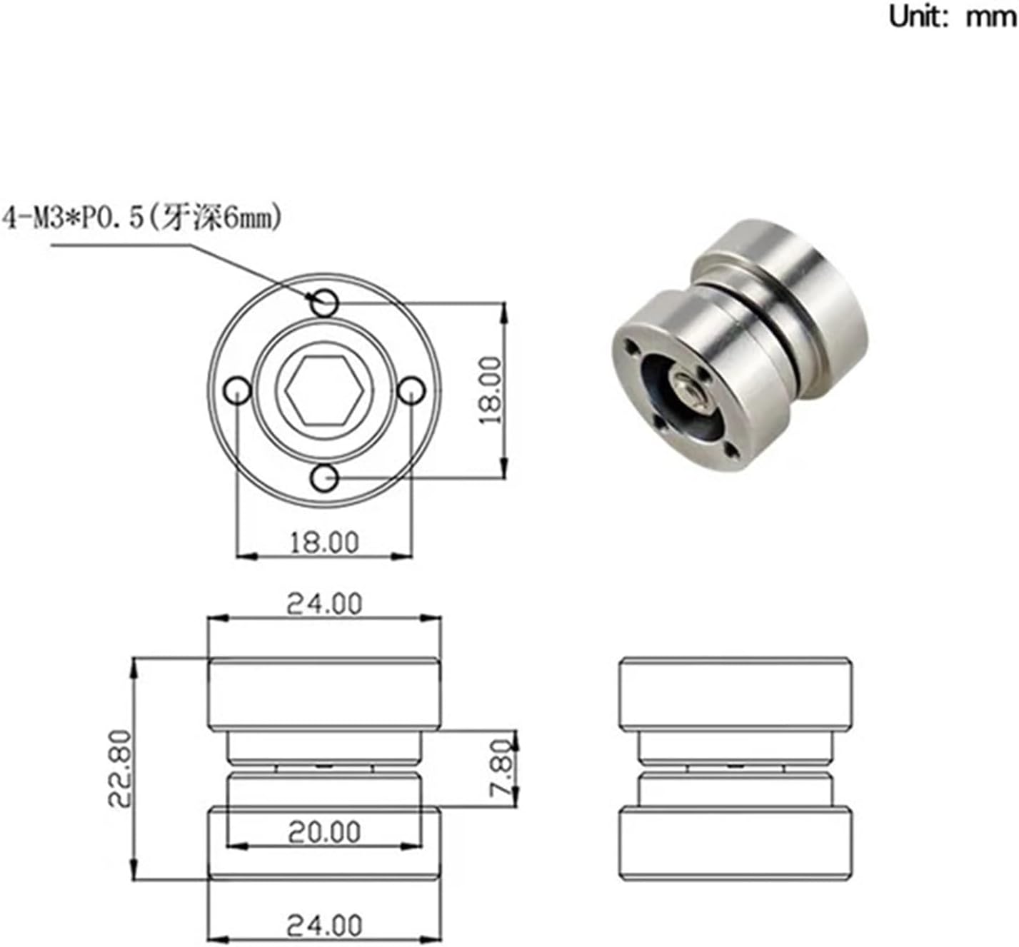 Disc Damping Rotating Shaft Circular Can Be Adjusted 360 Degrees Torque Hinge Can Stop At Will and The Torque Hinge 1Pcs(2.0N.m)