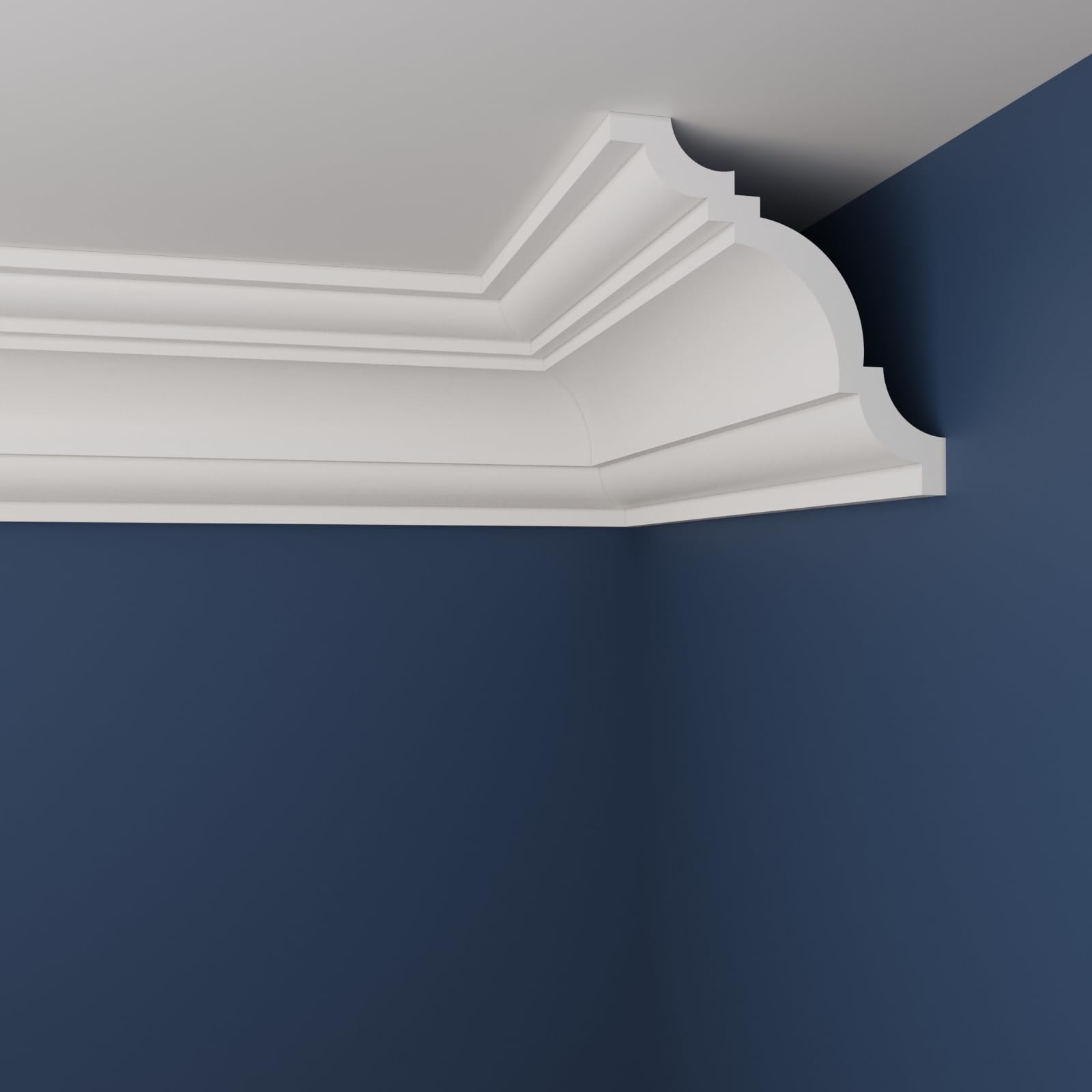 WOLDECOR Premium XPS Coving Cornice – Lightweight Decorative Coving for Ceilings, Durable Cornice Moulding Trim, Paintable XPS Ceiling Coving for Modern Home Interiors (WM22, 10 Meters)