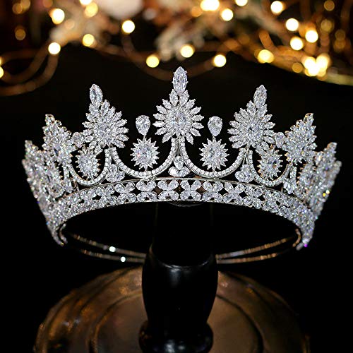 Jorsnovs Cubic Zirconia Silver and Gold Wedding Bridal Tiaras and Crowns CZ Pageant Headpieces Birthday Party Prom Hair Accessories
