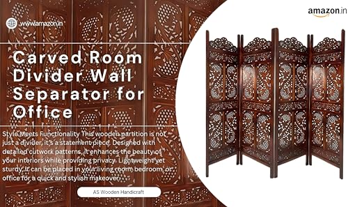 Image of Partition for Living Room,Divider,Partition Wall Divider Screen Separator, Wall Panel Divider for Hall | Bedroom |Office | Puja Room | Restaurant S Design (4- Panels)