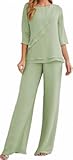Women's Wedding Pant Suits Elegant Mother of The Bride Pant Suit Chiffon Pants Suits for Women