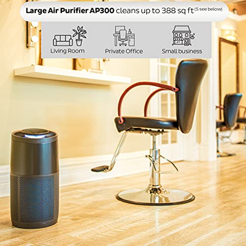 Instant Air Purifier, Helps remove 99.9% of viruses (COVID-19), bacteria, allergens, smoke; advanced 3-in-1 HEPA-13 filtration with plasma ion technology, Large Room, Charcoal - Thumbnail 4
