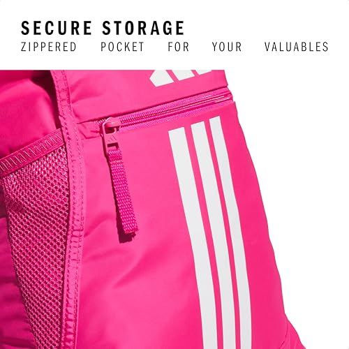 Image of adidas Alliance Sackpack - Drawstring Backpack for Sports, Small Gym, Team Shock Pink 2 /White /3, One Size, Alliance Sackpack - Drawstring Backpack Small Bag for Men and Women