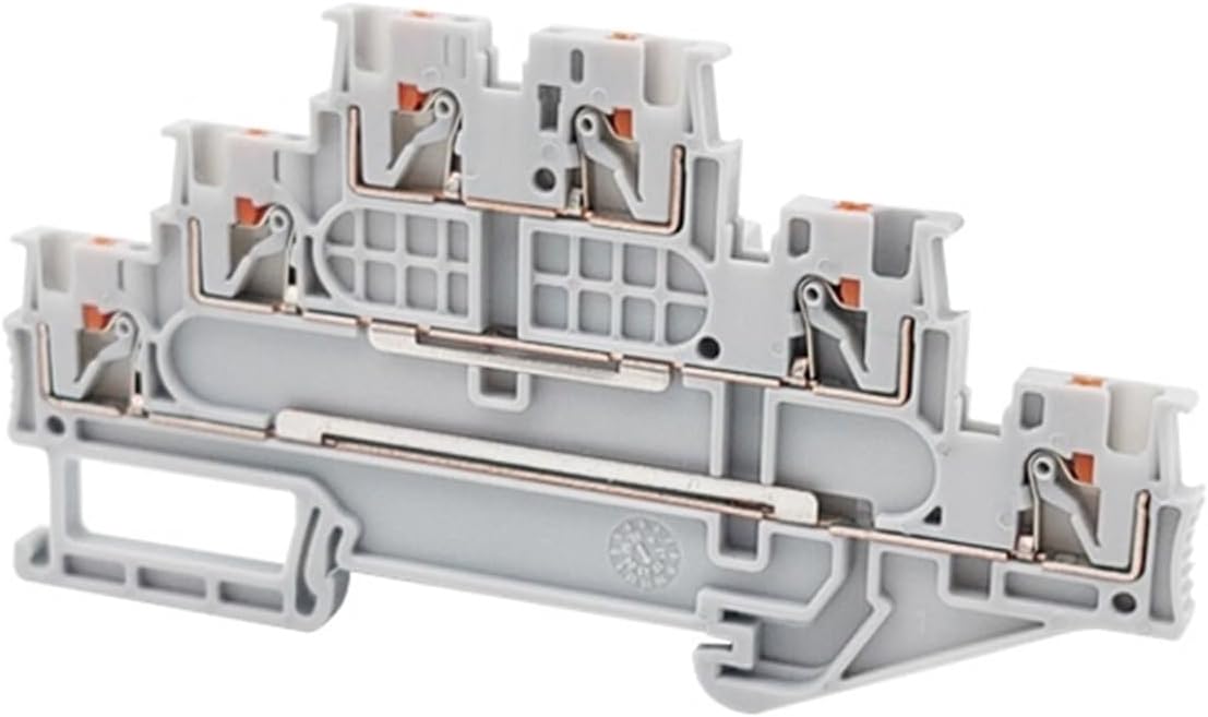 PT-1.5-3L 3 Level Push in Terminal for 1.5mm2 Triple Layer Wire Connectors Electric Din Rail Terminal Block PT 1.5-3L