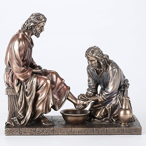 Escultura Jesús Lavando los Pies de Su Discípulo miniatura 3