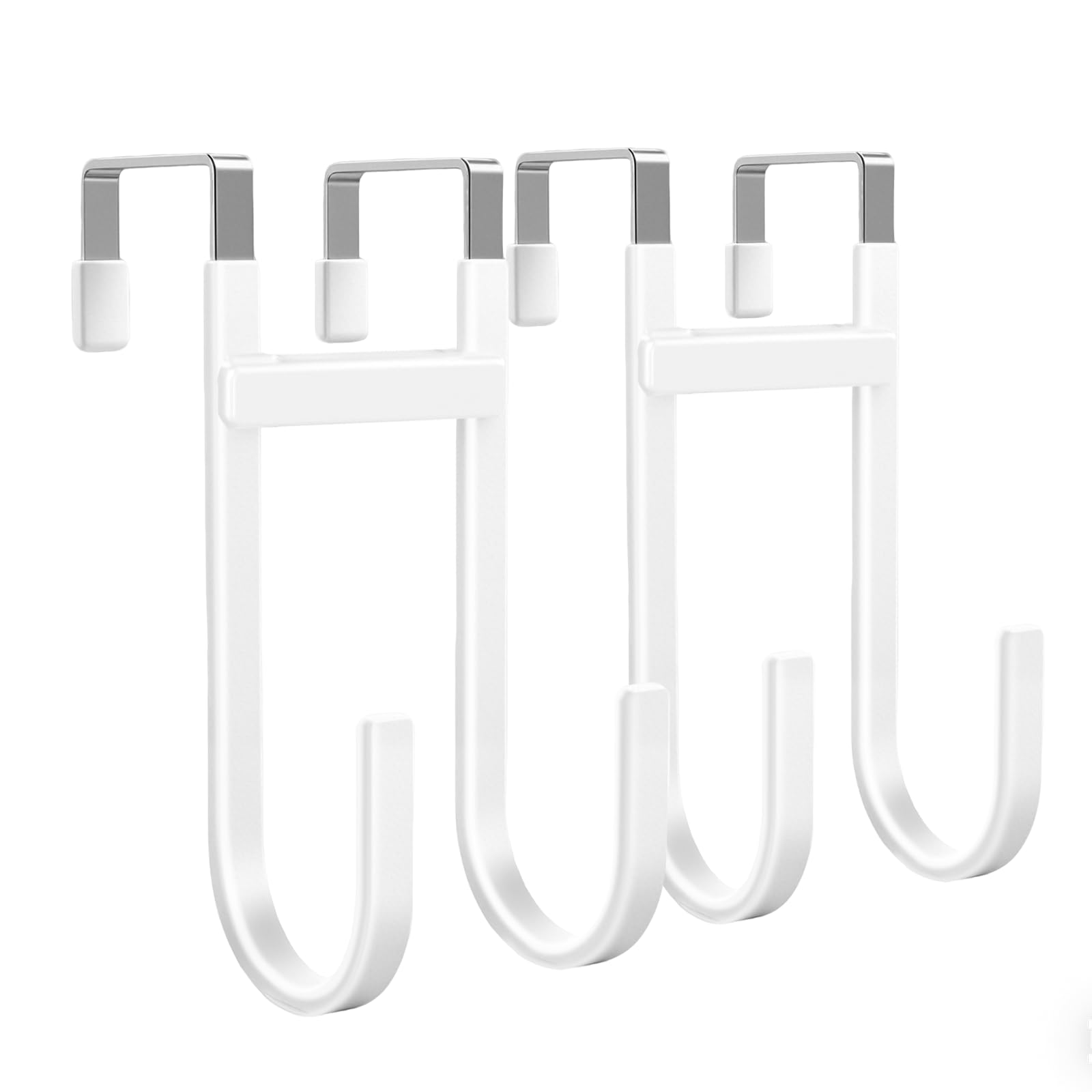 Photo 1 of Over the Door Hooks, 2-Pack Scratch-Resistant Over the Door Hanger with Rubber for Hanging Towels, bags, Coats and Keys, Suitable for Most interior doors such as in bathroom, bedroom, and kitchen