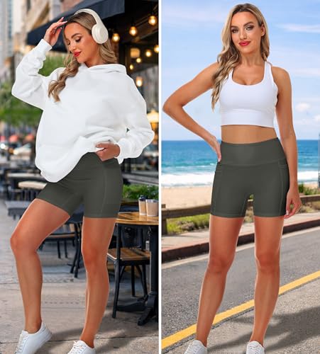 Image of AOBUTE Womens 9 inch /10 inch /11 inch Long Swim Board Shorts High Waisted UPF 50+ Biker Shorts with Pockets