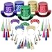 Amscan Colorful Opulent Affair New Year's Party Kit for 100, Includes Top Hats and Glitter Tiaras