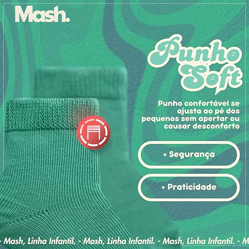 MASH Kit 3 Pares Meias INFANTIL Bebê Criança Menino Menina Recém Nascido Cano Médio, Verde Esmeralda
