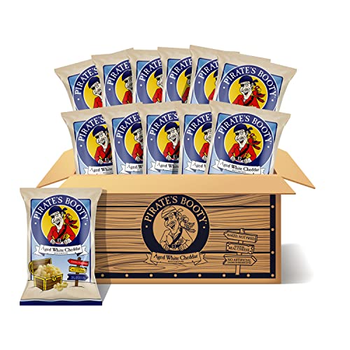 Pirate’s Booty Aged White Cheddar Cheese Puffs, 12ct, 4oz Grocery Size Bags, Gluten Free, Healthy Kids Snacks Pirate’s Booty Aged White Cheddar Cheese Puffs, 12ct, 4oz Grocery Size Bags, Gluten Free, Healthy Kids Snacks