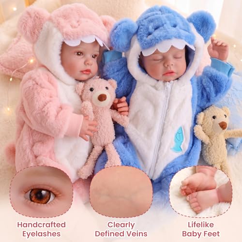Muñecas Reborn Gemelas Realistas 20 Pulgadas Ropa Suave miniatura 4