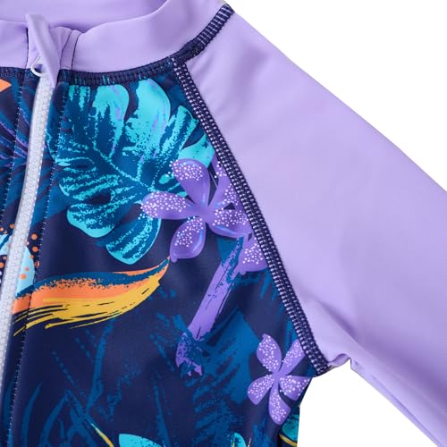 Image of UMELOK Girls Long Sleeve Rash Guard One Piece Swimsuits with UV Protection Sunsuit
