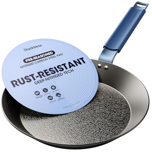 Image of 10 Inch Preseasoned Carbon Steel Frying Pan, Snowflake Texture