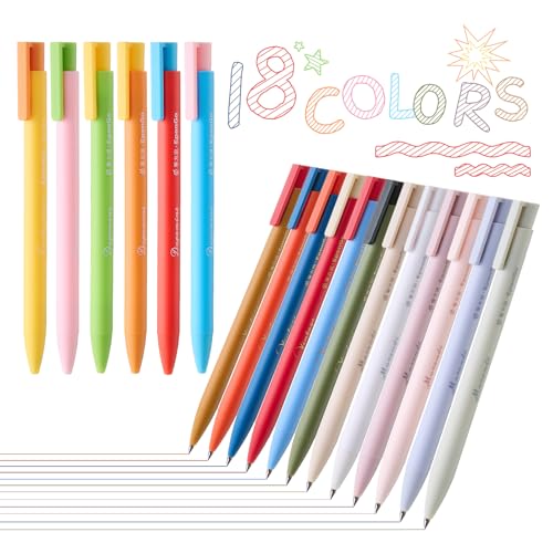 Bolígrafos de gel coloridos 18 piezas punta fina 0.5mm miniatura 1