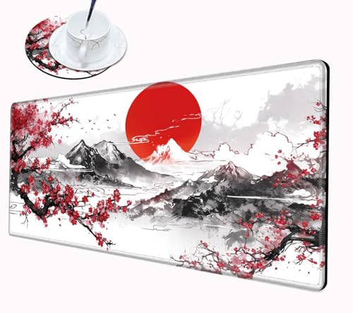 Image of Cherry Blossom Mouse Pad Gaming Desk Mat XL Mousepad 24x12 Desk Pad Sakura Computer Mat Large Mouse Pads for Wireless Mouse Office Laptop Accessories Gift