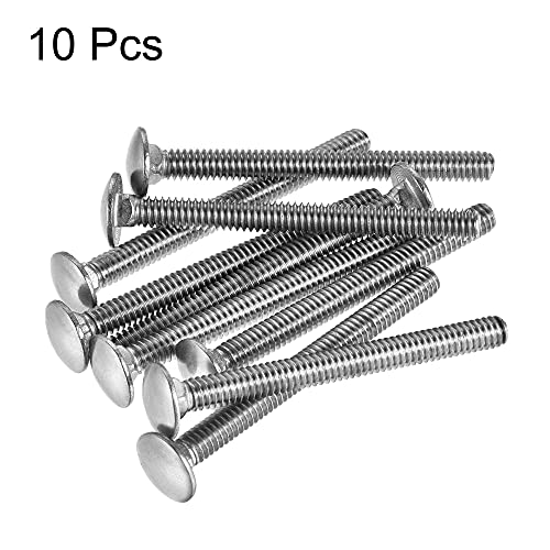 Image of uxcell 1 /4-20x2-3 /4 Carriage Bolt Round Head Square Neck 304 Stainless Steel 10pcs