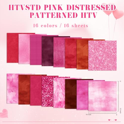 HTVSTD Vinil Htv Rosa Valentines - 16 Folhas 12