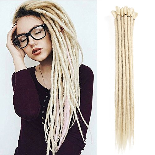 Dreadlocks Extension 20 Inch 30Strands Handmade Dreads Synthetic Dreadlocks Crochet Braiding Hair Soft Faux Locs Fashion Reggae Hair (#613，30Strands)