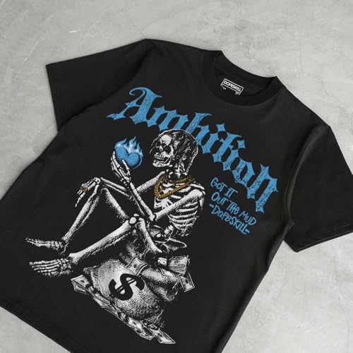 Image of DopeSkill Graphic Tee Streetwear Hip Hop Hypebeast Street Style Unisex T-Shirt Sneaker Colour Matching Shirts Horror Skeleton