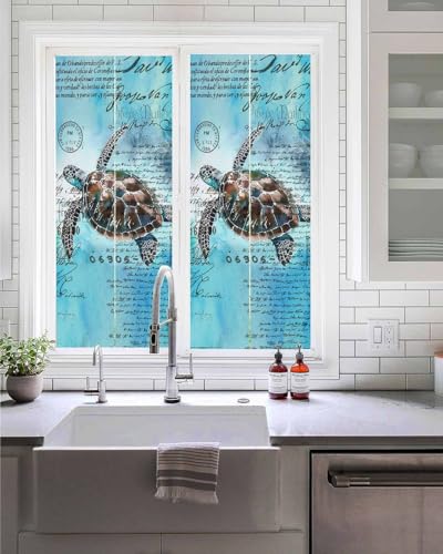 Vinilo Decorativo Ventana 17.7"x39.3" Azul Turquesa miniatura 1