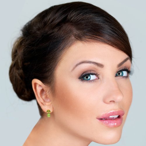 Galaxy Gold GG 14k Solid Gold Peridot Stud Earrings4