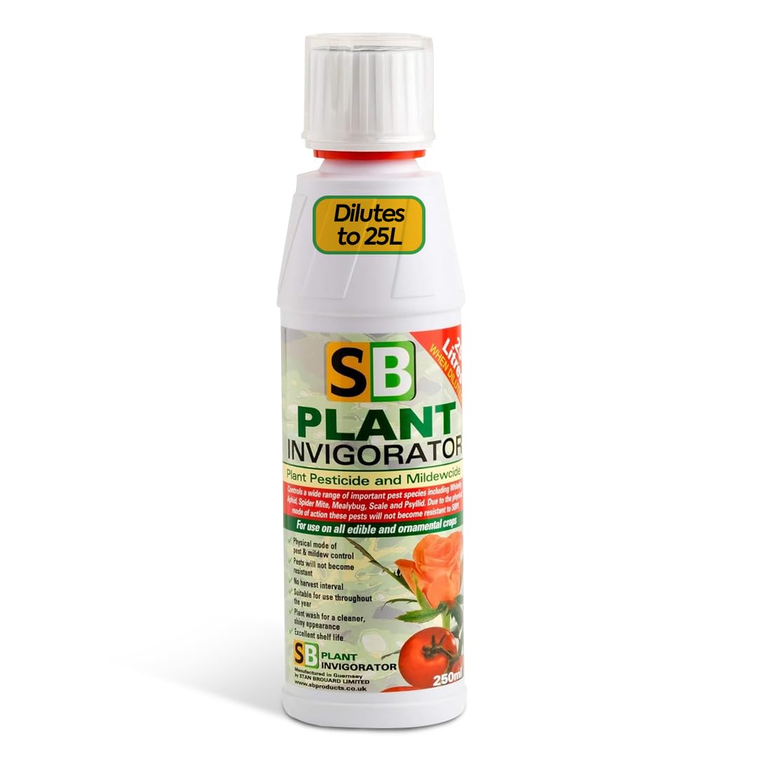 SB Plant Invigorator Pesticide & Natural Pest Control | Non-Toxic, Bee Friendly Garden Treatment | Safe for Vegetables & Ornamentals (250ml Makes 25L)