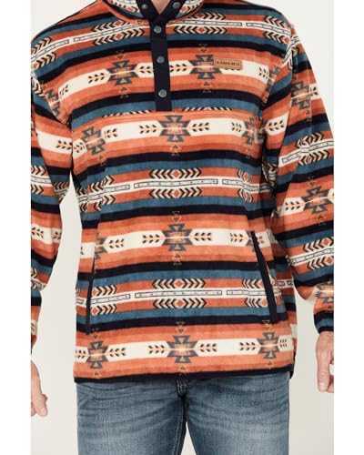 Cinch Men's Women's Southwestern Striped 1/4 Snap Polar Fleece Pullover Multi XX-Large US2