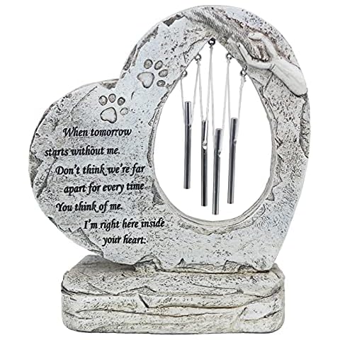 YLSMILE Pet Memorial Stones for Loss of Pet Gifts, Heart Shaped Paw Print Pet Memorial Gifts, Pet Grave Markers for Dog Memorial Gifts Cover