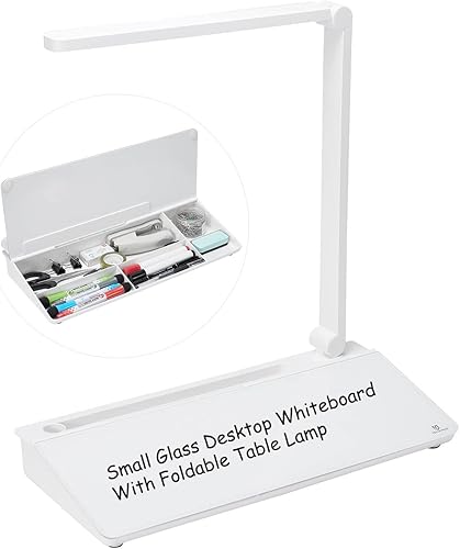 Miniatura 9 de TSJ OFFICE Pizarra blanca de escritorio para borrado en seco, soporte para teclado de computadora, almohadilla de superficie blanca con cajón,