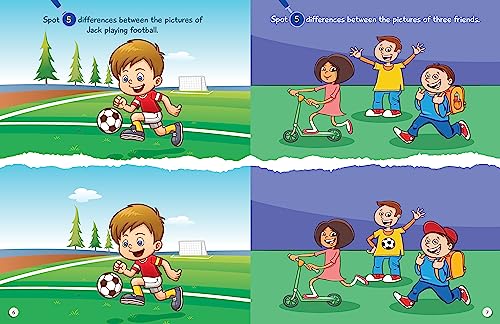 Image of Brain Activity Book for Kids - Spot Differences - Brain Boosting Activity Book - Early Learning - Activity Book for Children - 3 to 7 Years Old Kids