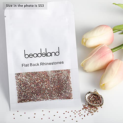 Image of Beadsland 2880pcs Flat Back Crystal Rhinestones Round Gems for Nail Art and Craft Glue Fix,Amber,SS3,1.2-1.4mm | Flatback Glass Gems, 1.2-1.4mm, for Nail Art Craft, Glue Fix