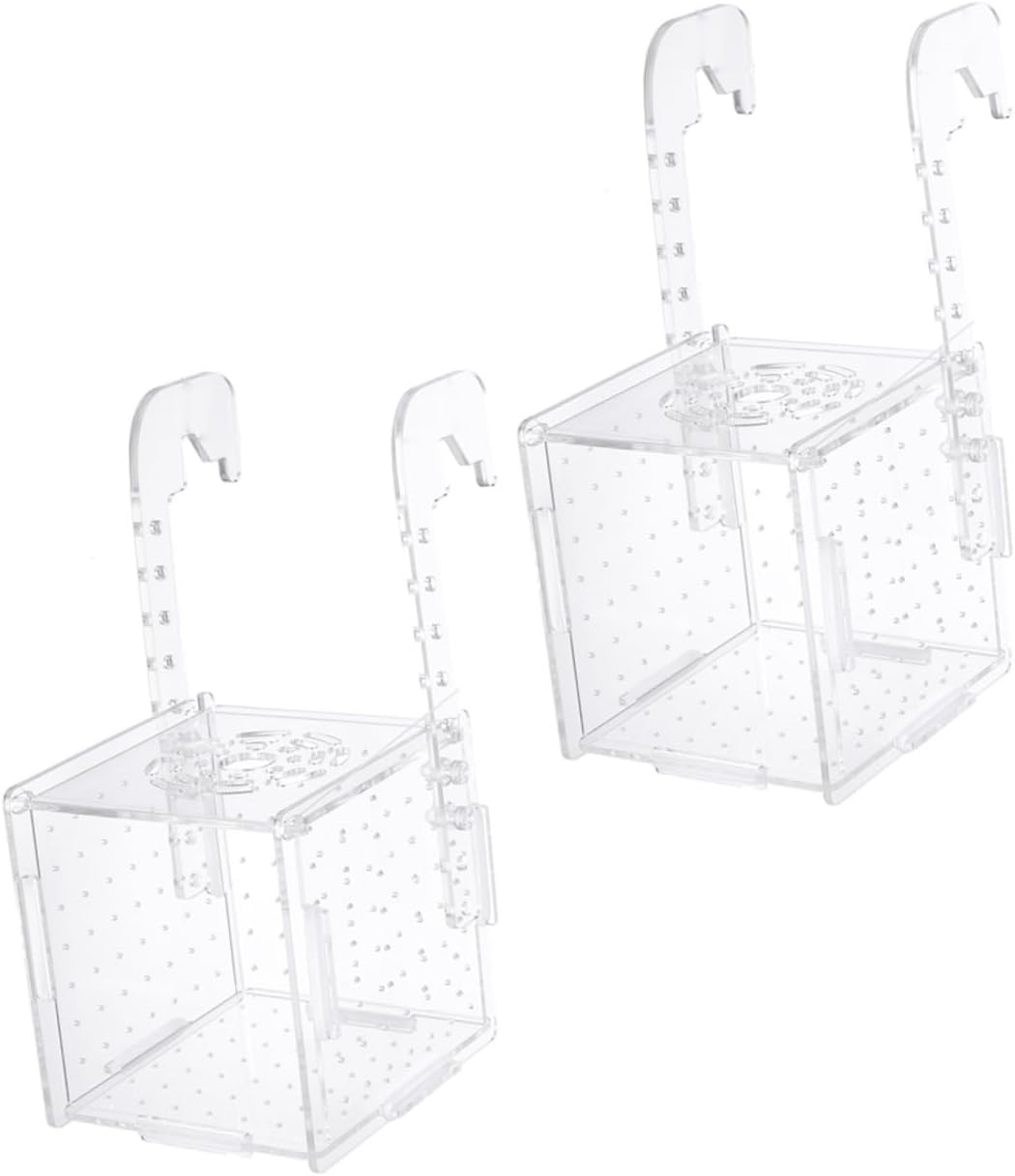 2pcs Fish Hatching Boxes for Aquarium Multifunctional Fish Isolation and Breeding Tanks Efficient Water Flow Easy to Clean