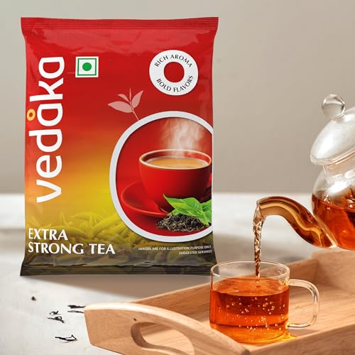Image of Amazon Brand - Vedaka Extra Strong Tea Powder 1.5Kg | Kadak Chai | Bold & Aromatic | Black Tea | 500G Pack Of 3
