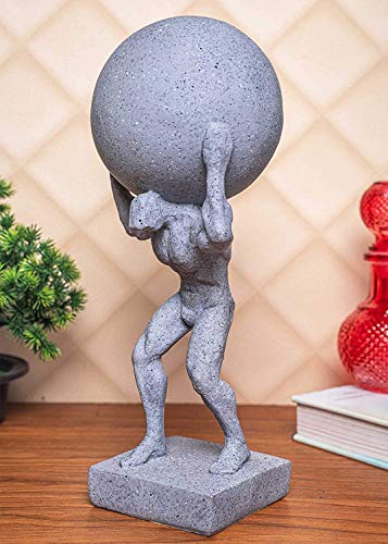TIED RIBBONS Man Carrying Earth Abstract Statue Figurine for Home Living Room dÃ©cor Wall Shelf Decoration