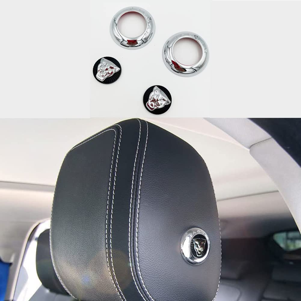 Car Front Seat Switch-Adjusting Button Cover Decal Trim Decorative Frame Interior Modification for Jaguar FL F-PACE XE XJ (2pcs)(Black)