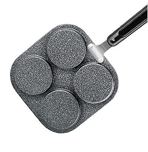 Image of KSJ Non Stick Aluminium Appam Maker Pan | Appam Pan | Idli Maker | Pancake Maker with Side Handle Lid Cover | Ponganal Maker Pan (Mini Uttapam & Appam Pan)