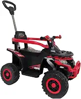 Quadriciclo Infantil com Empurrador e Luzes Ride On Maxi Toys (Vermelho)