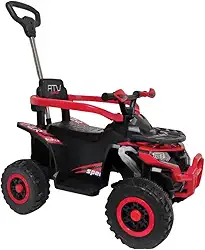 Quadriciclo Infantil com Empurrador e Luzes Ride On Maxi Toys (Vermelho)