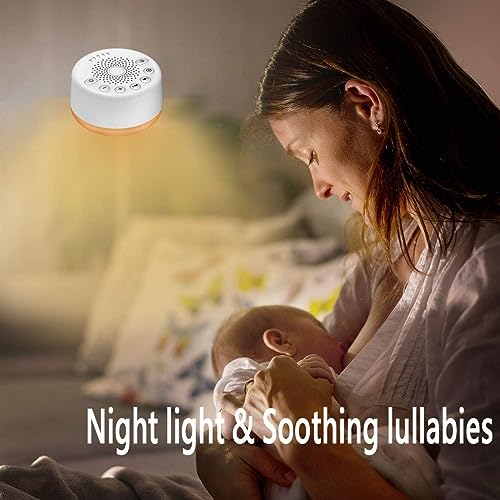 Sound Machine Easysleep White Noise Machine with 25 Soothing Sounds and Night Lights with Memory Function 32 Levels of Volume and 5 Sleep Timer Powered by AC or USB for Sleeping Relaxation (White) - Image 4