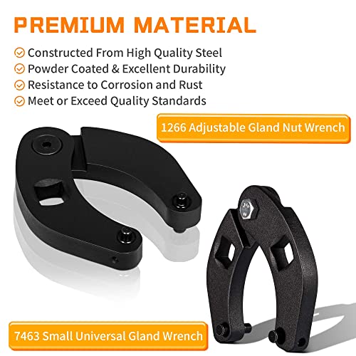 Bonbo 1266 Adjustable Gland Nut Wrench And 7463 Small Universal Gland Wrench Fit For Hydraulic Cylinders On Skid Steer Loaders, Most Farm And Construction Equipment (Pack Of 2) #TOP4