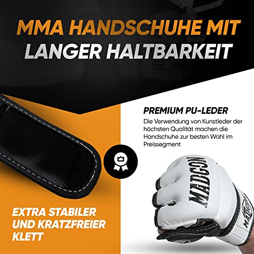 Foto von MADGON MMA Handschuhe Premium | Boxhandschuhe für Kampfsport, Grappling, Krav MAGA, Freefight, Boxsack, Pratzen für Männer und Frauen inkl Beutel