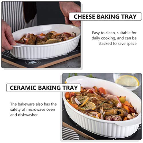 Cabilock Bread Loaf Pan Bread Loaf Pan 6Pcs Baking Dish Round Casserole Dish Ceramic Baking Tray Oven Ceramic Baking Pan Lasagna Casserole Pan Bakeware Sets White Round Tray Glass Bakeware #TOP6
